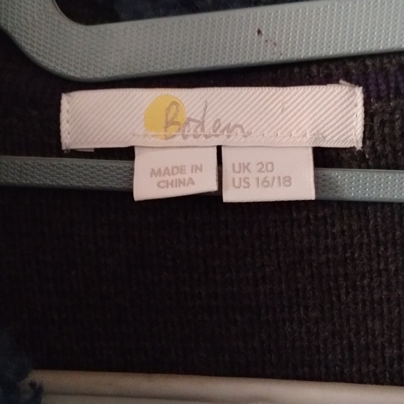 Boden Cardigan Sweater Coat Grey and Blue Women's Size 16-18 - Picture 3 of 3